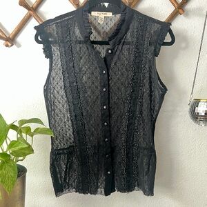 Sheer Black Lace Sleeveless Top